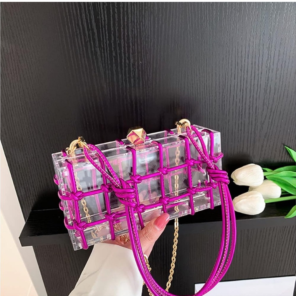 Hot Pink & Clear Acrylic Clutch View 4